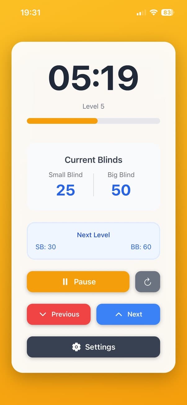 Poker Timer Screenshot 2