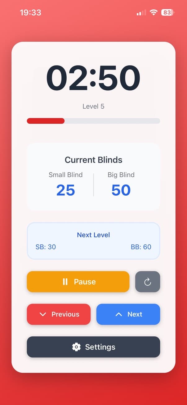 Poker Timer Screenshot 3